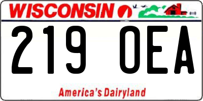 WI license plate 219OEA