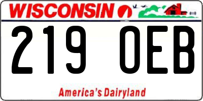 WI license plate 219OEB
