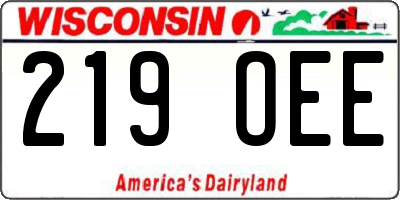WI license plate 219OEE