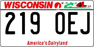 WI license plate 219OEJ