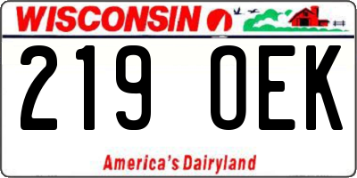 WI license plate 219OEK