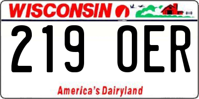 WI license plate 219OER