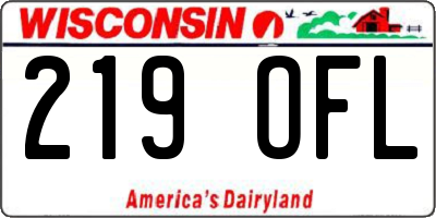WI license plate 219OFL
