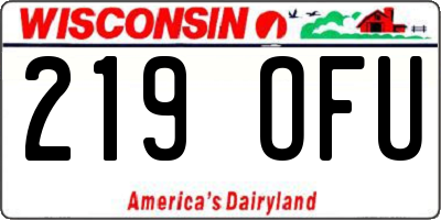 WI license plate 219OFU