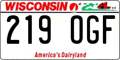WI license plate 219OGF