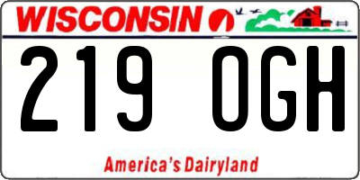 WI license plate 219OGH