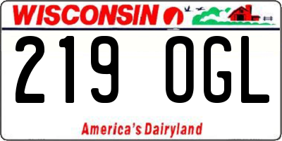 WI license plate 219OGL