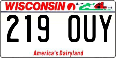 WI license plate 219OUY