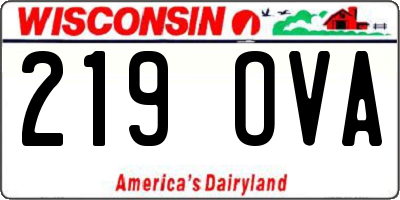 WI license plate 219OVA