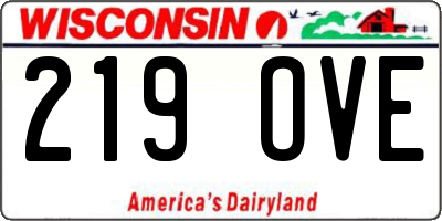WI license plate 219OVE
