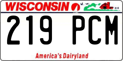 WI license plate 219PCM