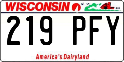WI license plate 219PFY