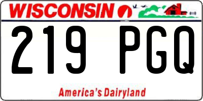 WI license plate 219PGQ