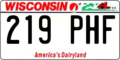 WI license plate 219PHF