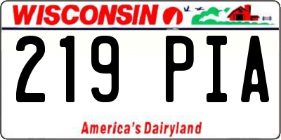 WI license plate 219PIA