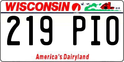 WI license plate 219PIO