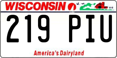 WI license plate 219PIU