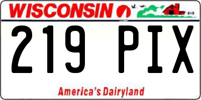 WI license plate 219PIX
