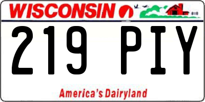 WI license plate 219PIY