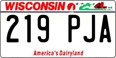 WI license plate 219PJA