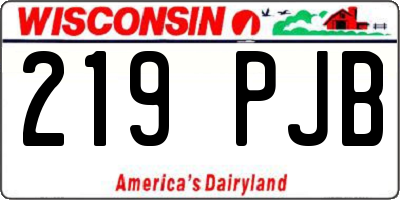 WI license plate 219PJB