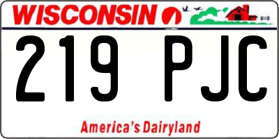 WI license plate 219PJC