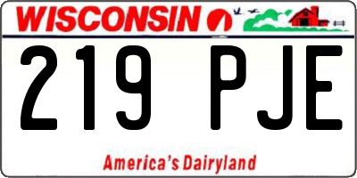 WI license plate 219PJE