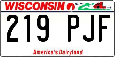 WI license plate 219PJF