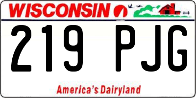WI license plate 219PJG
