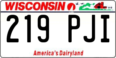 WI license plate 219PJI