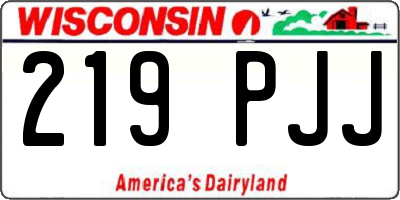 WI license plate 219PJJ
