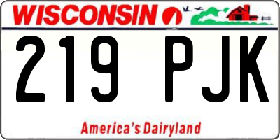 WI license plate 219PJK