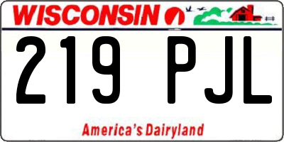 WI license plate 219PJL