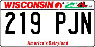 WI license plate 219PJN