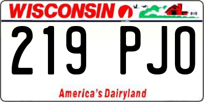 WI license plate 219PJO