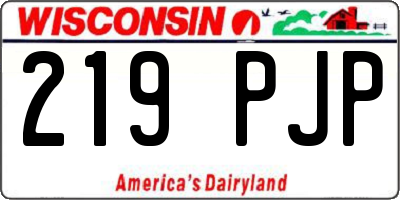 WI license plate 219PJP