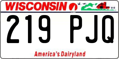 WI license plate 219PJQ