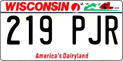 WI license plate 219PJR