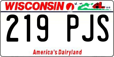 WI license plate 219PJS