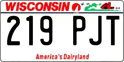 WI license plate 219PJT
