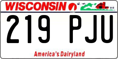 WI license plate 219PJU