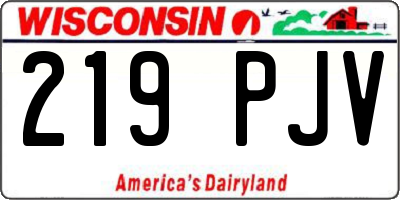 WI license plate 219PJV