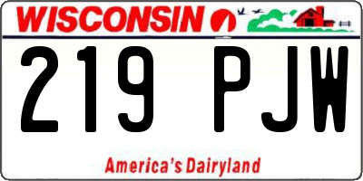 WI license plate 219PJW