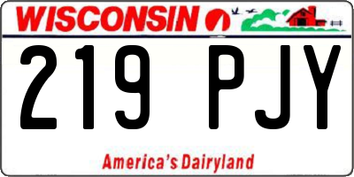 WI license plate 219PJY