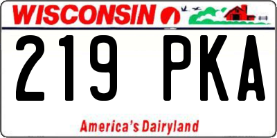 WI license plate 219PKA
