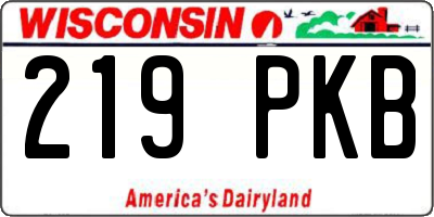 WI license plate 219PKB