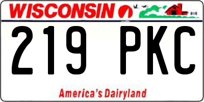 WI license plate 219PKC