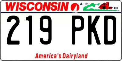 WI license plate 219PKD