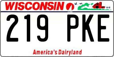 WI license plate 219PKE