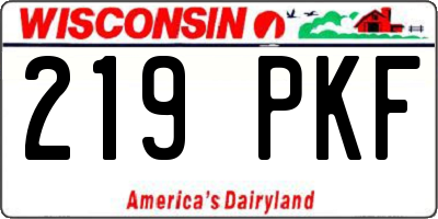 WI license plate 219PKF